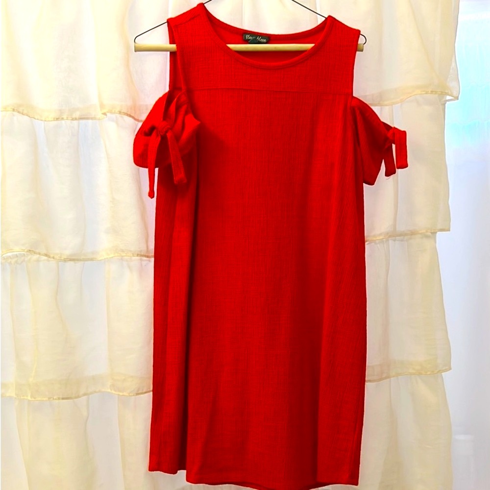 Red Cold shoulder Mini Sundress